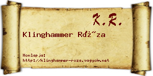 Klinghammer Róza névjegykártya