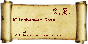 Klinghammer Róza névjegykártya