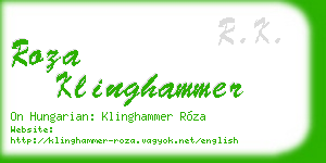 roza klinghammer business card