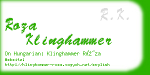 roza klinghammer business card